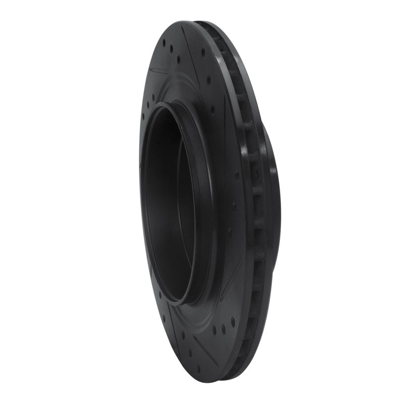 Saab 9-5 Brake Rotor (1) - Rear Left - R1 Concepts - Drilled & Slotted - Black - `02-`10